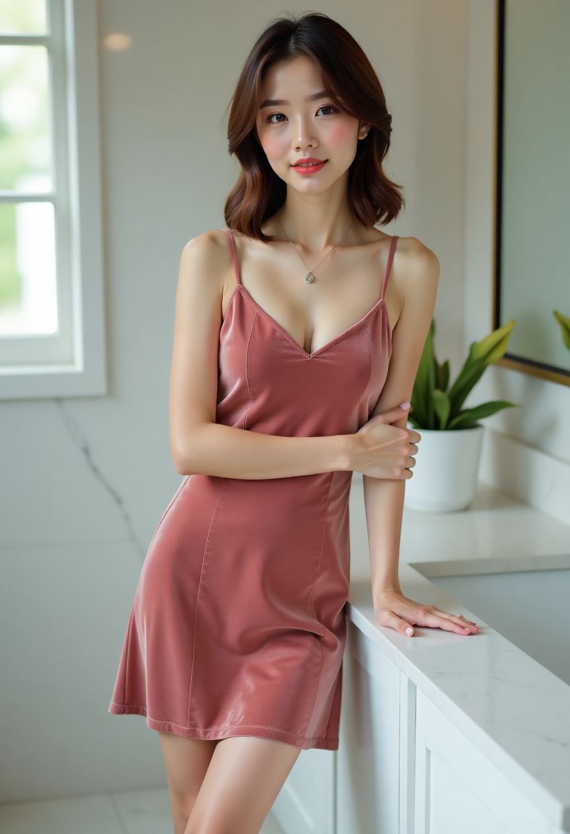 女婿下班后骑车回到乡下家中